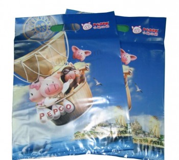 Hdpd gebrandmarkt benutzerdefinierte drucken schleife griff plastiktüten zum einkaufen (Fld-8527)