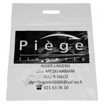 Ldpe напечатал вырезанные пластиковые пакеты для покупок (FLD-8555)