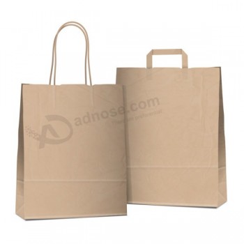 Sacs-cadeaux bruns de papier d'emballage de kraft de l'usine d'emballage de cadeau (Flp-8950)
