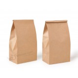 Bolsas de regalo de embalaJe de papel de Kraft personalizado para alimentos 