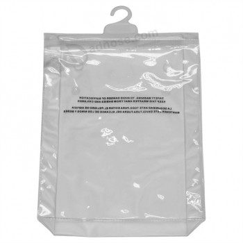 High Quality Custom Printed Gusset PVC Hook Bags for Shirts