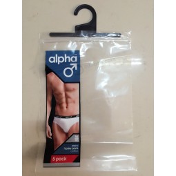 Sacs zip-lock imprimés avec cintre pour les sous-vêtements (Flh-8705)