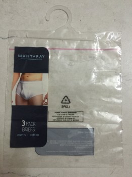 Ldpe bedrukte zelfklevende zakken met hanger voor ondergoed (FLH-8710)