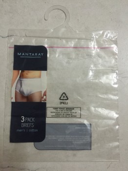 Sacchetti adesivi con stampa ldpe con gancio per biancheria intima (FLH-8710)