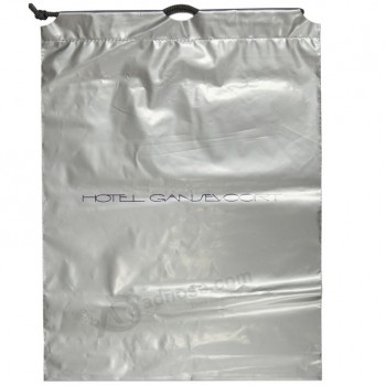 Bolsa de cordón gris para el embalaJe (Fls-8234)