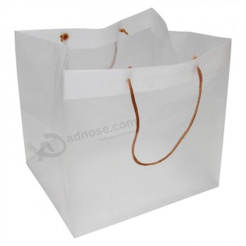 Bolsa de asa de cuerda HDPE para el embalaJe de regalo (Fls-8245)