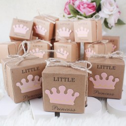 10个 Kraft Paper Gift Box Candy Boxes Baby Shower Decorations Wedding Favors and Gifts Box for Guests