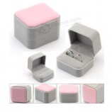 Wholesale customized Velvet Ring Packaging Box for Double Rings