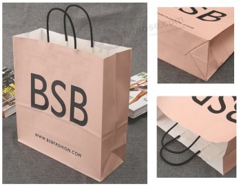 Wholesale customized high quality Printed Shopping Paper Bag with Hot Stamped Logo