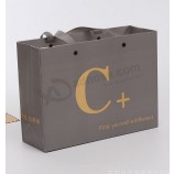 Whlesale customized high quality Fashion Hot Stamping Cosmetic Paper Bag with Silk Ribbon