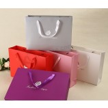 Whlesale customized high quality Glossy / Matt Laminated Coated Art Paper Bag with Handle