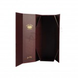 Whlesale customized high quality Flat Shipping Paper Cardboard Wine Bottle Package