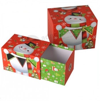 WhLesaLeクリスマスプレゼント包装のための高品質cmyk印刷紙のボール紙のギフトボックスをカスタマイズしました