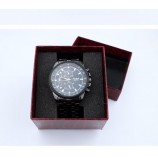 Boîte d'emBaLLage de montre en carton rigide de haute quaLité personnaLisé en gros avec oreiLLer noir
