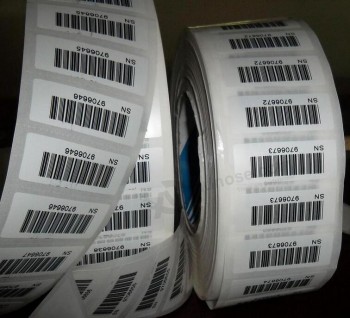 GroßhandeLs kundengeBundenes Papier-Barcodeetikett der hohen QuaLität mit schWarzem Drucken