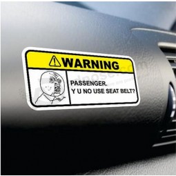 Étiquette d'avertissement de voiture de sécurité de haute quaLité personnaLisée en gros
