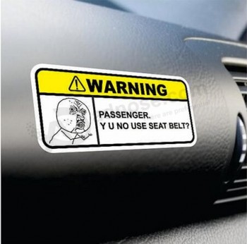 Étiquette d'avertissement de voiture de sécurité de haute quaLité personnaLisée en gros