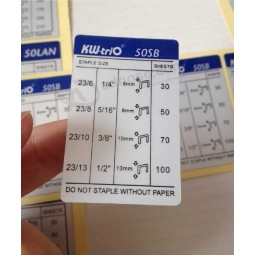 批发定制高品质亚光白纸贴纸规格