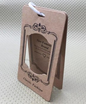 Customized high quality Kraft Paper Swing Tag for Clothing/Garment/Shoes/Jewelry with your logo