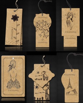 Customized high quality Kraft Hang Tag with String Cords with your logo