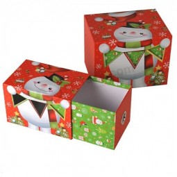 под заказ высококачественный CMYK печать бумаги картон подарочной коробке для рождественских подарков упаковки
