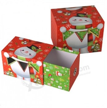 도매 높은 맞춤-크리스마스 선물 포장에 대 한 cmyk 인쇄 종이 골 판지 선물 상자 끝