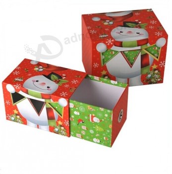 도매 높은 맞춤-크리스마스 선물 포장에 대 한 cmyk 인쇄 종이 골 판지 선물 상자 끝