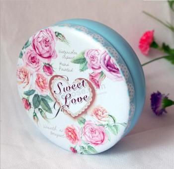 Practical and Well Sealed Round Drum Type Sweets Tin Box for Candy, Chocolate, Red Eggs, Wedding Cakes, Jelly, Cookies Application