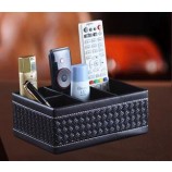 Household PU Leather Remote Controller Storage Box, PU Leather Cosmetics Storage Box