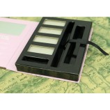 Manufacturer Supply Printing Paper Cover Flip Type Portable Eyeshadow Box with Mirror, Wholesale Cosmetic Packaging Box