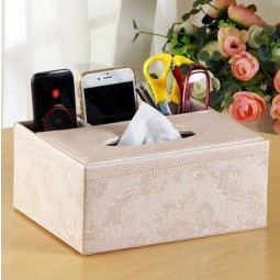 Múltiples creativa-Caja de pañuelos funcional, caja de almacenamiento de control remoto de escritorio, caja de pañuelos de estilo europeo