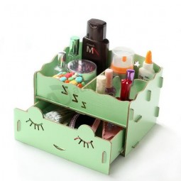 Boîte de rangement de bureau en bois de style européen de style chaud bricolage, cosmétique créative et boîte de rangement de bijoux