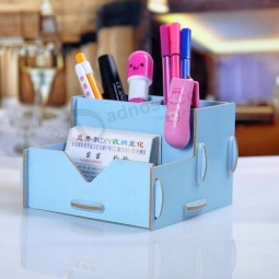 Factory Directly Sale Cosmetic Storage Box, Desktop Storage Box, Wooden DIY Creative Pen Holder