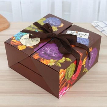 Factory Wholesale High-Grade Paper Made Mooncake Box, Hotel Mooncake Gift Box with high quality