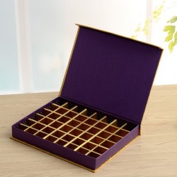 48 Rejillas de caja de chocolate de solapa, caja de regalo de papel, caja de embalaje