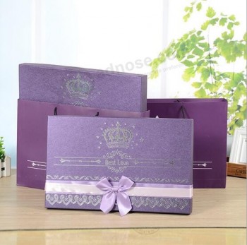 новый стиль фиолетовый бумажный шоколад подарочной коробке, коробка для упаковки шоколада