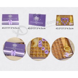 Caixa de presente de chocolate de papel roxo novo estilo, caixa de embalagem de chocolate