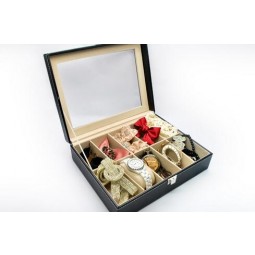 10 高档pu皮革手表礼品盒，一流的绒面革衬里，手表包装盒