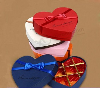 Vente chaude 18 grilles de coeur-Boîte de chocolat en forme de papier, coeur-Boîte d'emballage en forme, boîte de bonbons