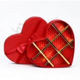 Venda quente 18 grades de coração-Caixa de chocolate de papel em forma, coração-Caixa de embalagem em forma, caixa de doces