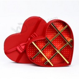 Vente chaude 18 grilles de coeur-Boîte de chocolat en forme de papier, coeur-Boîte d'emballage en forme, boîte de bonbons