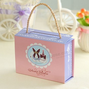 Caja de regalo de boda portátil rectángulo, caja de regalo de caramelo, caja de embalaje de regalo
