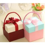 Caja de regalo de boda portátil rectángulo, caja de regalo de caramelo, caja de embalaje de regalo