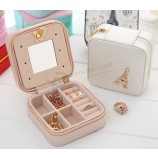 Caja de joyería portátil portátil de alto grado whosale personalizado para aretes y anillos