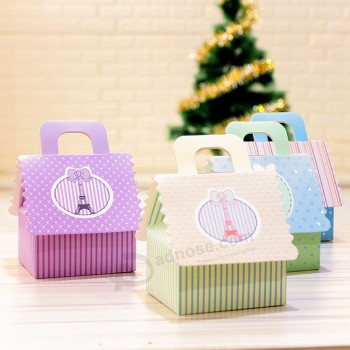 Kartonpapier-Geschenkbox, kreative Süßigkeitsgeschenkbox für Hochzeit und Geburtstag, moderner Handhauskasten