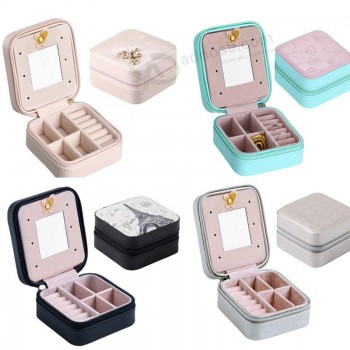 Caixa de jóias fina quadrado com alta qualidade e baixo preço para viajar e armazenamento familiar