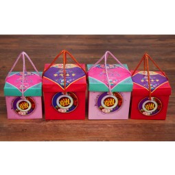 Caja de regalo de papel cuadrada creativa de estilo chino, caja de regalo de snack de mano