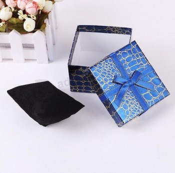 Croco pattern caja de regalo de navidad con bonito bowknot, joyero creativo, caja de regalo