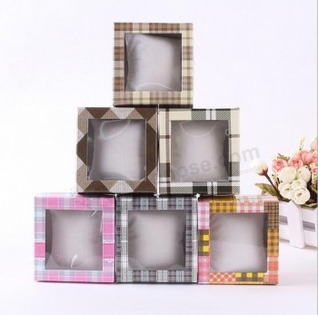 Wholesale Creative Grid Pattern Jewelry Box with Window, Christmas Gift Box, Watch Box