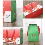 Caja de regalo de papel exquisita de la mano de la Navidad de la venta directa de la fábrica, caja de regalo al por mayor de la Navidad